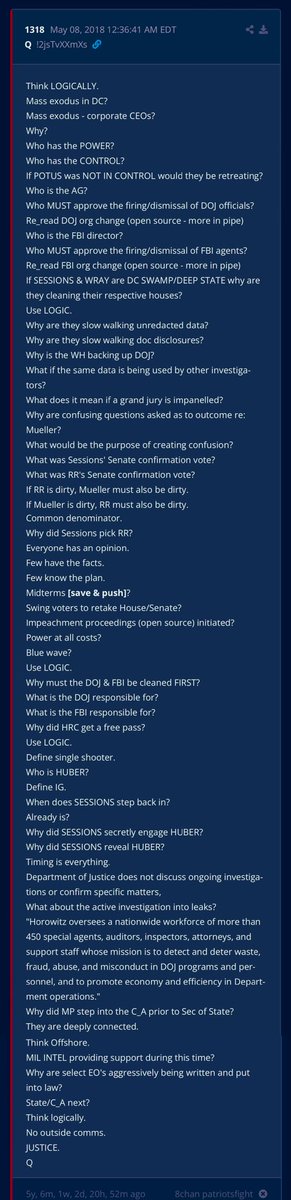 TheRubberDuck79's tweet image. 💥BOOM💥

#J6Footage #ChrisWray - future proves past.⬇️

————————

Post #1122: Apr 10, 2018

TRUST SESSIONS.
TRUST WRAY.
TRUST KANSAS.
TRUST HOROWITZ.
TRUST HUBER.
Q

————————

Post #1862: Aug 13, 2018

What does WRAY know and when will he release to the PUBLIC?
Does such