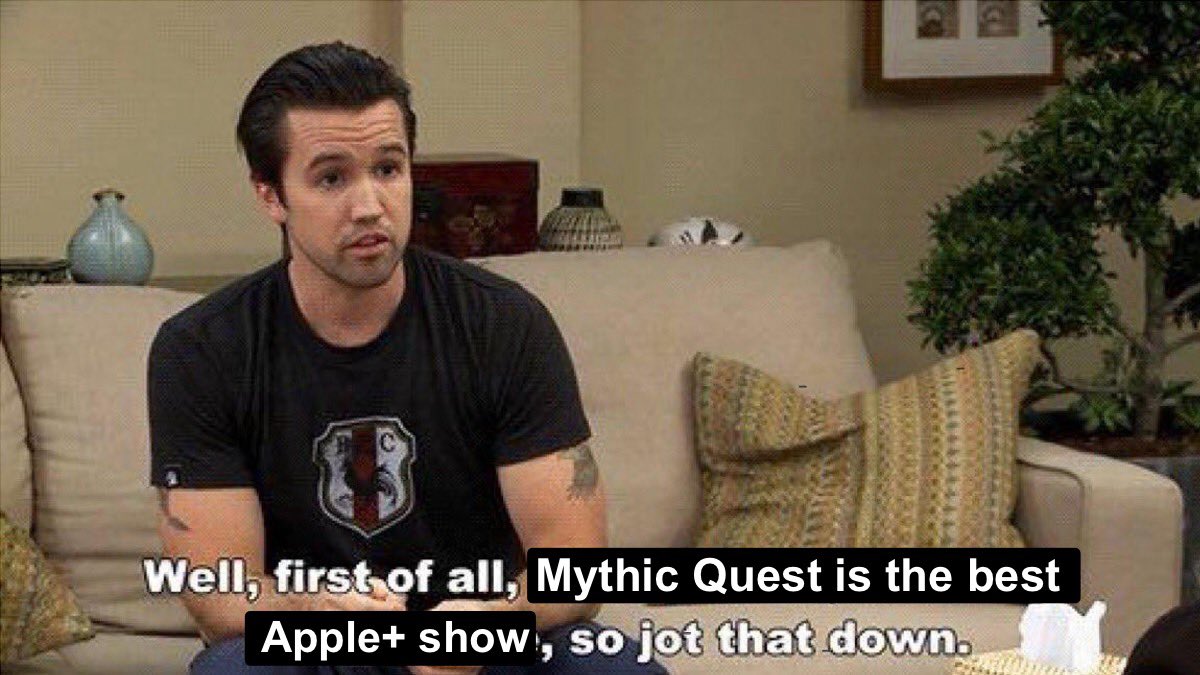 PunkKoneko's tweet photo. Someone tried saying @severance_tv was the best @AppleTV show. I felt they needed to be corrected. @RMcElhenney @mythic_quest https://t.co/RoW6yW1pyM
