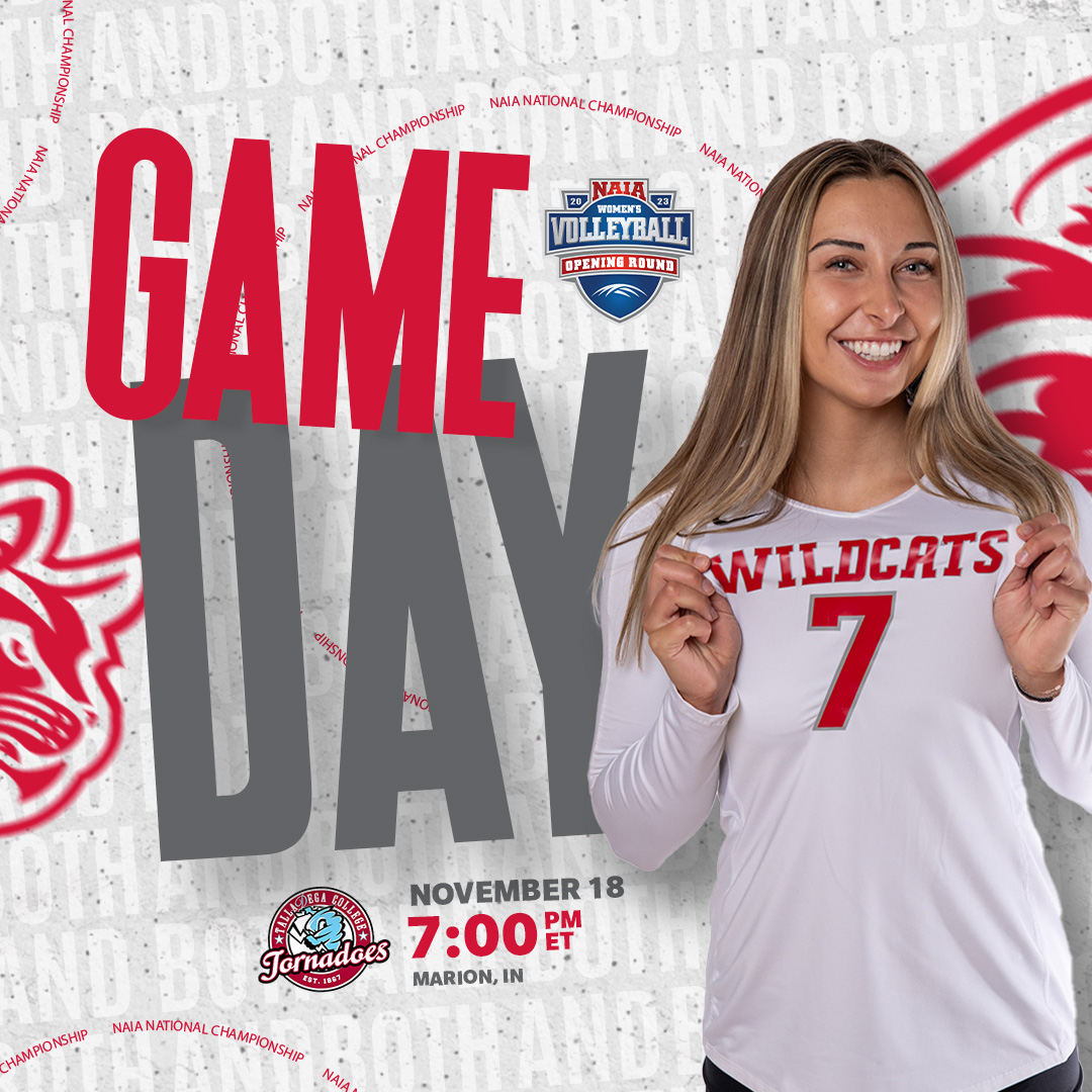 🏐 NAIA GAMEDAY 🏐

<a href="/IWUVBall/">Indiana Wesleyan Volleyball</a> plays their final game in Luckey Arena in an NAIA Opening Round matchup against Talladega! 😼

🚨 ALL IWU STUDENTS GET IN FREE 🚨

🆚 Talladega
⏰ 7:00PM
📍 Marion, Ind.
🔗 Live stats, video, and tickets available at IWUWildcats.com

#BothAnd