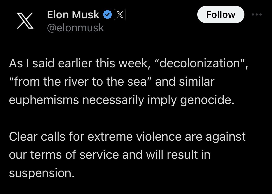 From the river to the sea Palestine will be free 🇵🇸 <a href="/elonmusk/">Elon Musk</a> 😘🤍