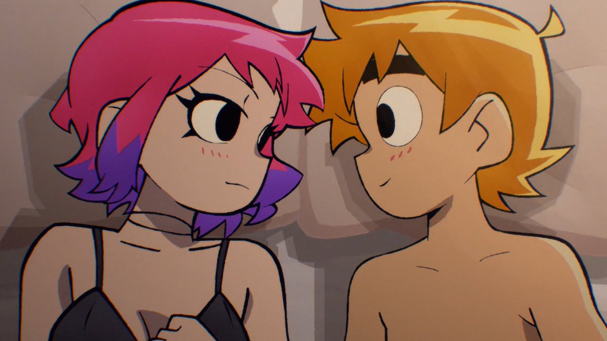 Gravettojpg's tweet photo. aí na moral? adorei a animação do Scott Pilgrim da Netflix 

eu sou total a favor de reinventar a roda e contar uma história nova

o filme e HQ continuam intactos lá bro, abre a mente e tenta curtir uma parada nova!! https://t.co/DTNLVWdeCN