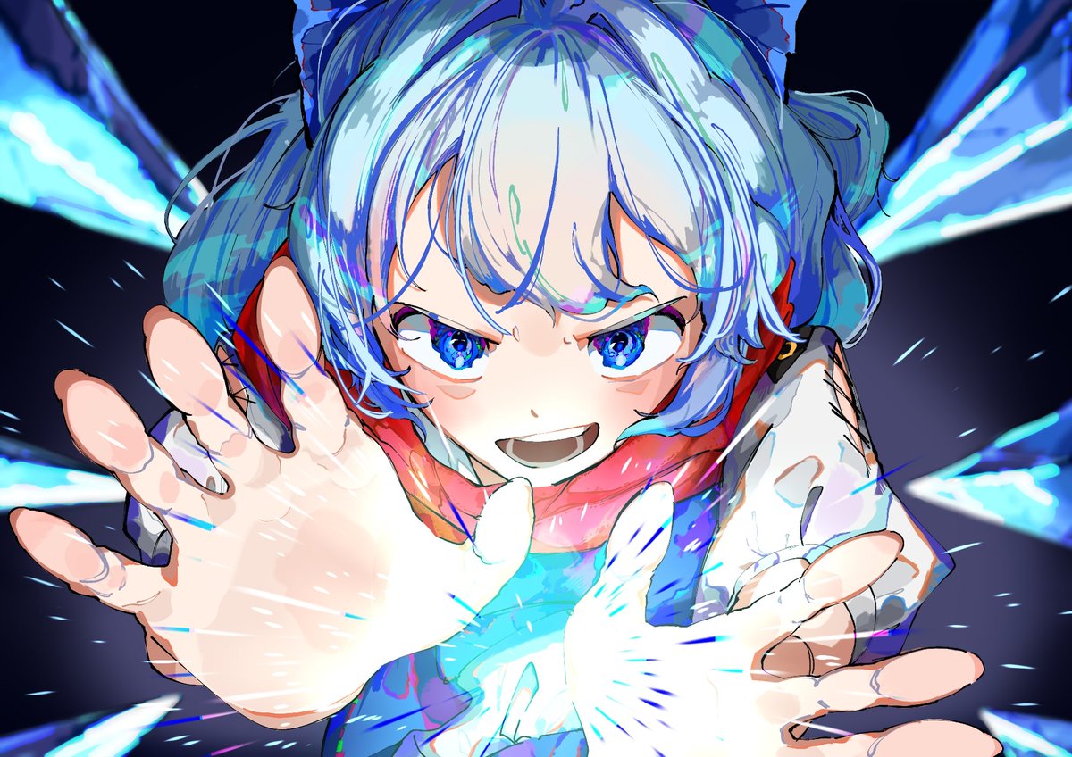 cirno 1girl solo blue hair ice blue eyes wings ice wings  illustration images