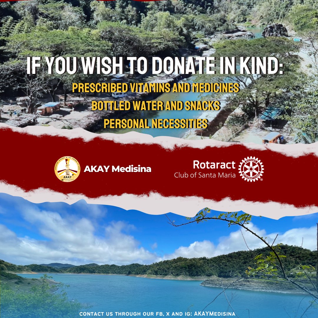 AKAYmedisina's tweet photo. Join us as we prepare for the upcoming “Bigyang Limos,Paang Musmos Project”, In partnership with the Rotaract Club of Santa Maria. We will provide FREE Medical Check-up and Medicine Distribution to the Dumagat Community. https://t.co/oBoND8WLob