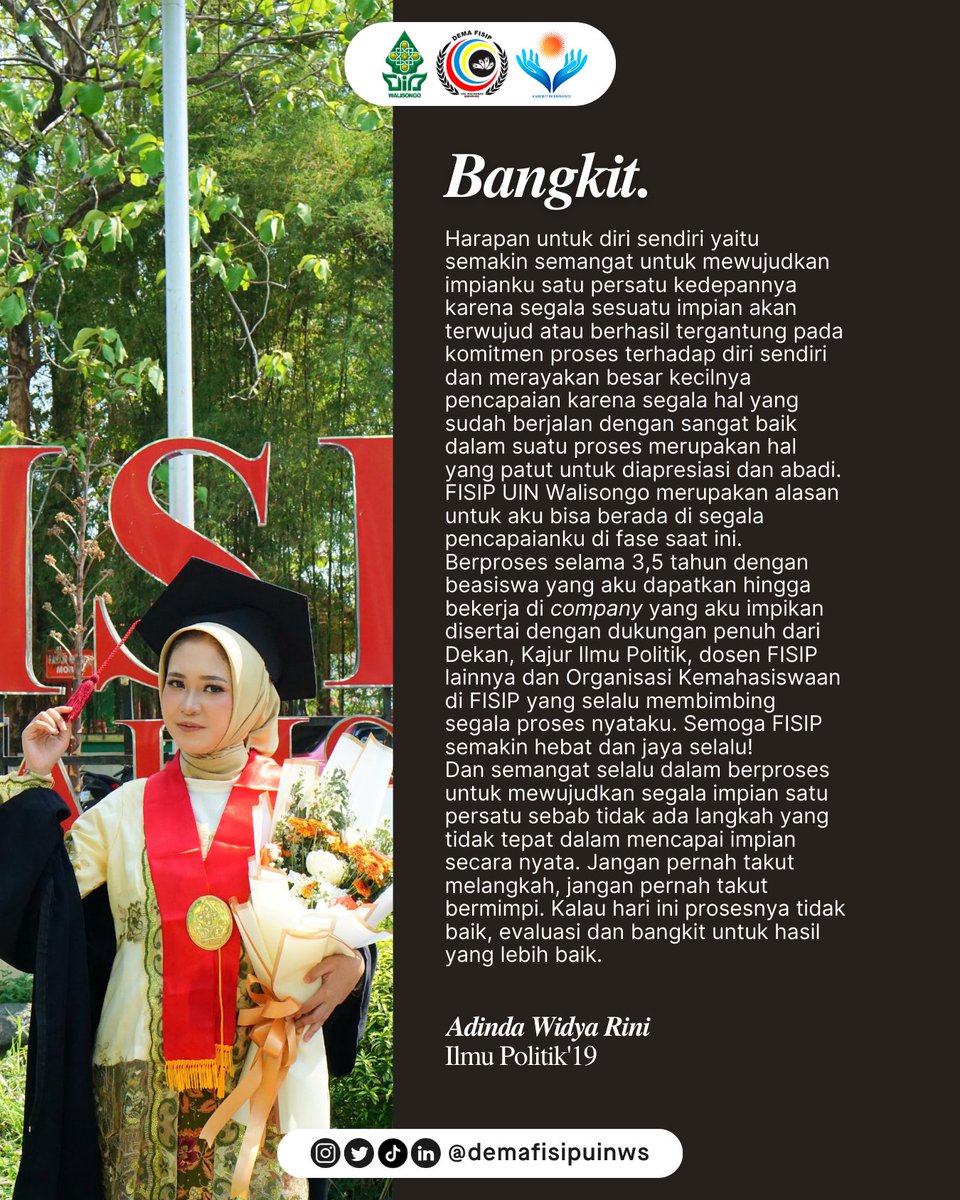 demafisipuinws's tweet photo. Harapan untuk diri sendiri, untuk teman-teman dan untuk FISIP tercinta. Semoga hal-hal baik selalu menyertai kita semua🥰 https://t.co/7ouPLTtT0e