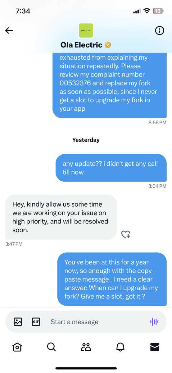 Akkiiy's tweet photo. @OlaElectric @TIME @bhash @OlaElectric , your after-sales service is a joke! Been a year chasing you for a life-threatening fork upgrade and all I get are empty promises. Step it up or lose customers! #OlaServiceFail #CustomerExperience https://t.co/86bY8qU9fj