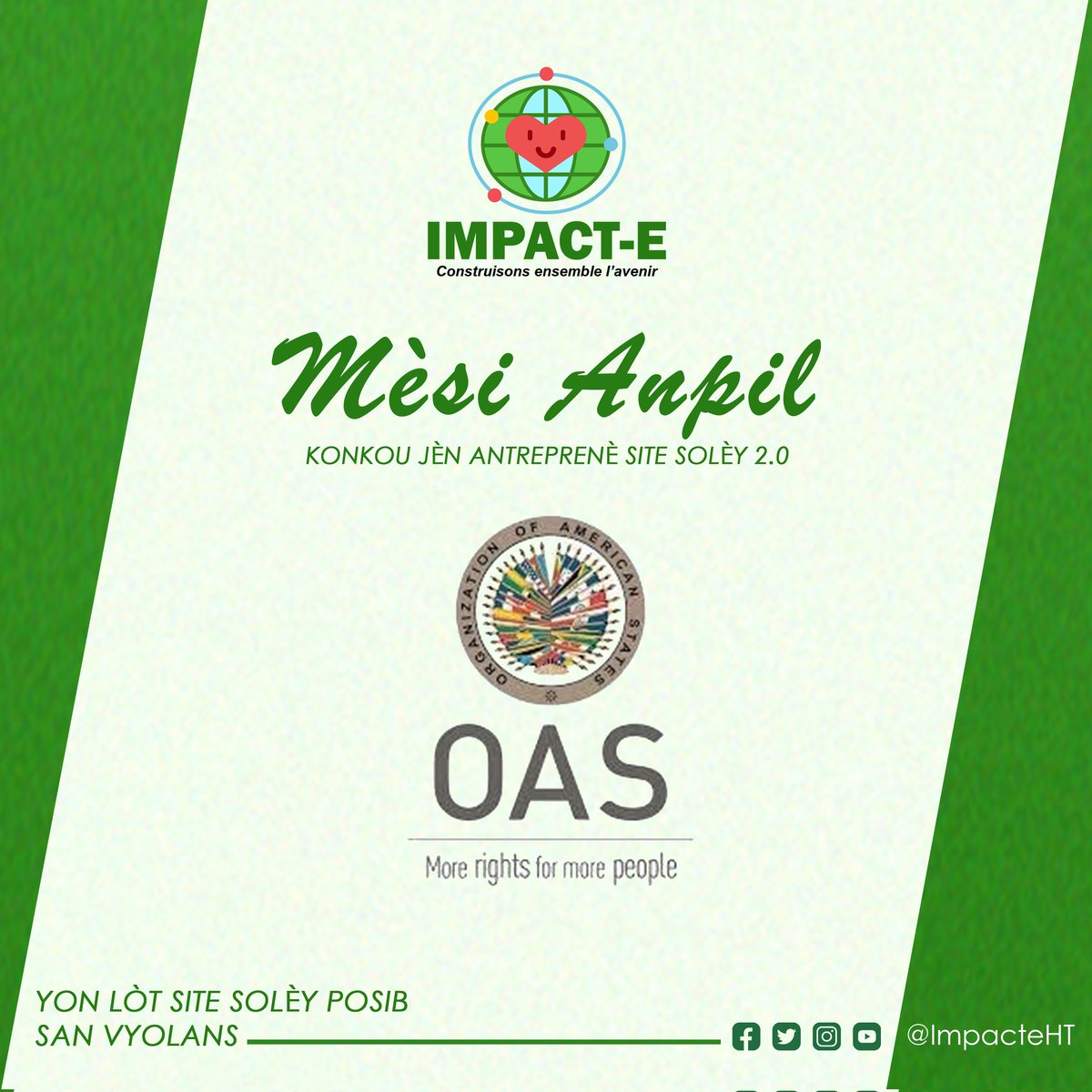 ImpacteHT's tweet photo. Yon Lòt Site Solèy Posib San Vyolans, ak pwogram konkou JÈN ANTREPRENÈ Site Solèy 2.0 a ki se 2 pami seri aktivite le @ImpacteHT òganize pandan ane 2023 sa gras ak sipò yon seri moun ak enstitisyon ekstwòdinè.

Ann Kontinye Konstwi Lavni nou Ansanm !
.
.
#enpak #remèsiman https://t.co/IxcuDOp7Ov