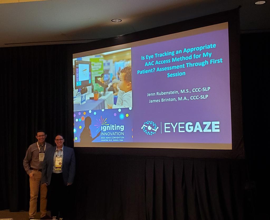 jennrubenstein's tweet photo. What a great day at #ASHA2023! #SLP #AAC #ALS #AssistiveTech #Eyegaze #EyeTracking #ASHA https://t.co/STVjqHaz0X
