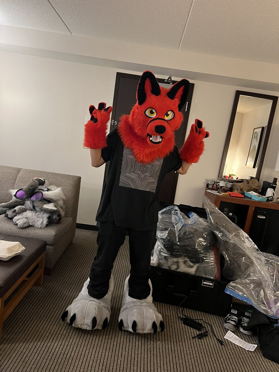 d3moniclycan's tweet photo. #AC23 was one hell of a con :’) @KStonepaw #FursuitFriday https://t.co/80QJwE2D6o