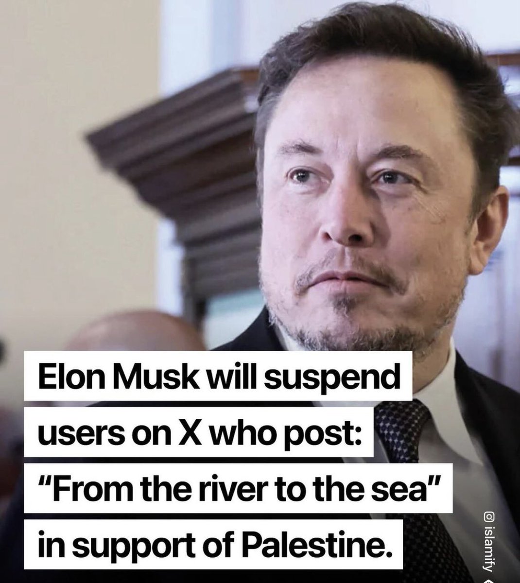 FROM THE RIVER TO THE SEA, PALESTINE WILL BE FREE <a href="/elonmusk/">Elon Musk</a>