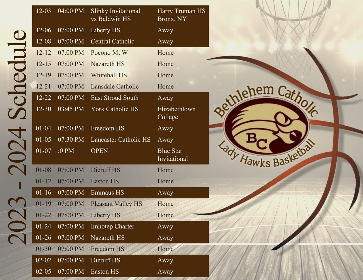 Becahi Lady Hawks Basketball (@becahigbb) on Twitter photo Come check out our Bethlehem Catholic Lady Hawks in their quest for GOLD this season! 2023-24 Season Loading! <a href="/Becahi_Hawks/">Bethlehem Catholic</a> Come check out our Bethlehem Catholic Lady Hawks in their quest for GOLD this season! 2023-24 Season Loading! <a href="/Becahi_Hawks/">Bethlehem Catholic</a>