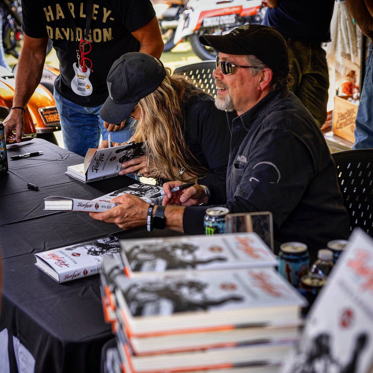 BOOK SIGNING 📕 for #willieg #ridefree book release this summer! We are so proud that Willie G finally wrote his memoir &amp; thrilled to have our friends &amp; family read about his life story. Visit WillieGDavidson.com to purchase your copy or grab extra for stocking stuffers!