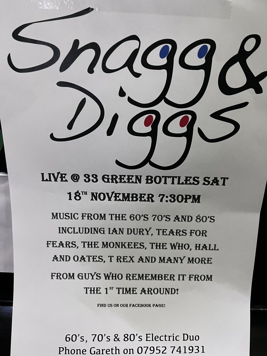 Bottles33's tweet photo. Tonight from 730 until late at 33 live music from snagg &amp; Diggs free Entry #33greenbottles #livemusic #gosport https://t.co/8KtOAaEEon