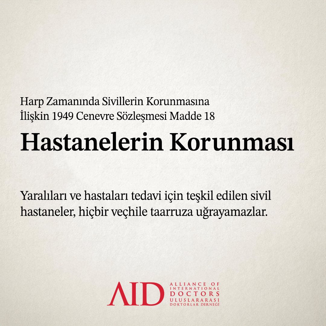 İsrail Cenevre Sözleşmesi'ne göre savaş suçu işlemektedir!
#doctorsstandwithpalestine