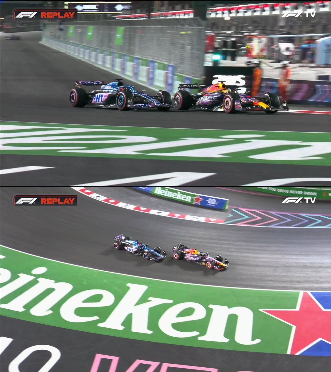 OCON vs VERSTAPPEN

Berawal dari rebutan posisi di tikungan 14 di mana Verstappen tiba-tiba disalip Ocon sebelum hot lap. Max kesal, lalu menyalip balik Ocon di tikungan pertama. Padahal dua-duanya sama-sama hot lap.

Mulai.. 😂