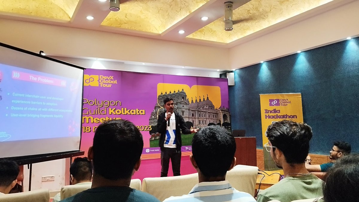 Attended the insightful session on Hyperlane ⏩ Expands to Polygon zkEVM with Permissionless Deployment by <a href="/imanishbarnwal/">Manish Kumar Barnwal</a> during #DevXGlobalTour hosted by <a href="/PolygonKolkata/">Polygon Guild Kolkata</a>! 💜

@0xPolygonLabs <a href="/hyperlaneIndia/">Hyperlane India ⏩️</a>