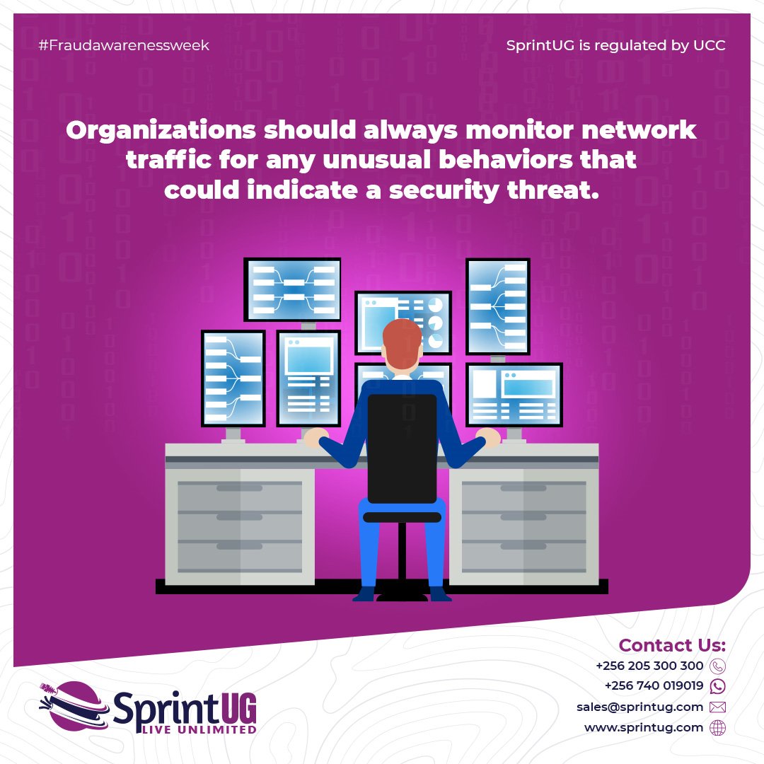 SprintUg's tweet image. At Sprint UG we provide organizations on our network with insights into their network traffic that may help identify and address potential fraud. #FraudAwarenessWeek #LiveUnlimited