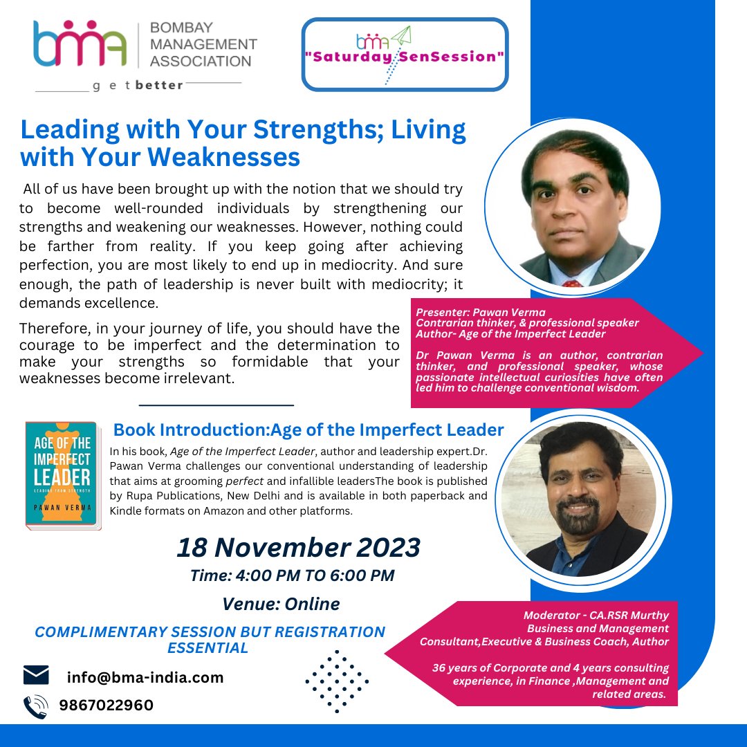 "Leading with Your Strengths; Living with Your Weaknesses"
Focusing on everything hinders greatness. Leadership thrives on excellence. Embrace imperfection, empower strengths, and render weaknesses irrelevant in life's journey.
#JoinUs #leadership #BookReview