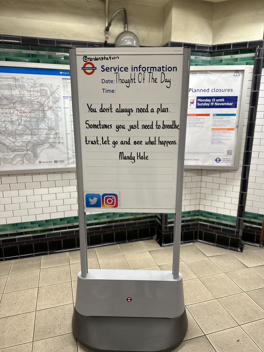 Saturday 18th November 2023 Thought Of The Day From Morden Underground Station By Mandy Hale @TheSingleWoman