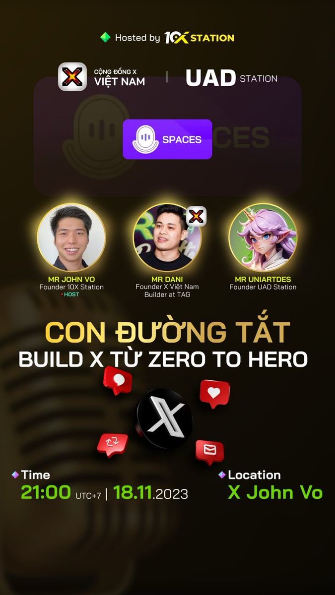 Tối nay 21h mình có mời cao thủ @Danibull102 

Chia sẻ cách kiếm 1k$  cho những tk ít fl

+ Và cách làm dành cho ae không có nhiều thời gian rảnh để build

+ Cách làm content chữ và hình ảnh không bị bí ý tưởng bằng Al do @uniartdes 

+ Cách chạy dàn acc kiếm