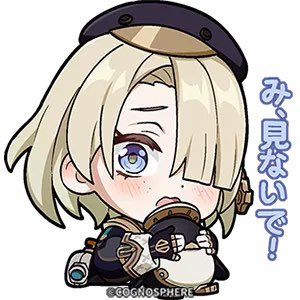 1girl chibi hat hair over one eye solo blue eyes white background  illustration images