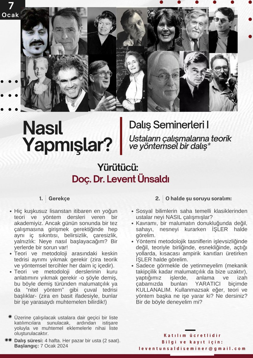 Şöyle bir dalış semineri düzenliyorum. Her ay 4 ustaya "dalacağız". Aşağıda duyurusu. Vaktiniz varsa bir göz gezdirin. Aklınıza yatarsa bilgi için mail atın lütfen. Yatmazsa da en azından paylaşın ki belki aklına yatan birilerine ulaşır. Şimdiden teşekkürler ve iyi dalışlar.