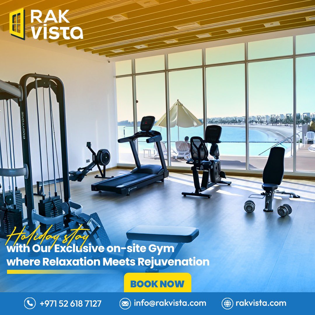 RAKvista's tweet photo. Revitalize your stay with our exclusive gym facility – where fitness meets relaxation.
#rakvista #atodos😊❤ #rakcommunity #staycation #homestay #rak #gymmotivation #call https://t.co/LlHgW98gVG