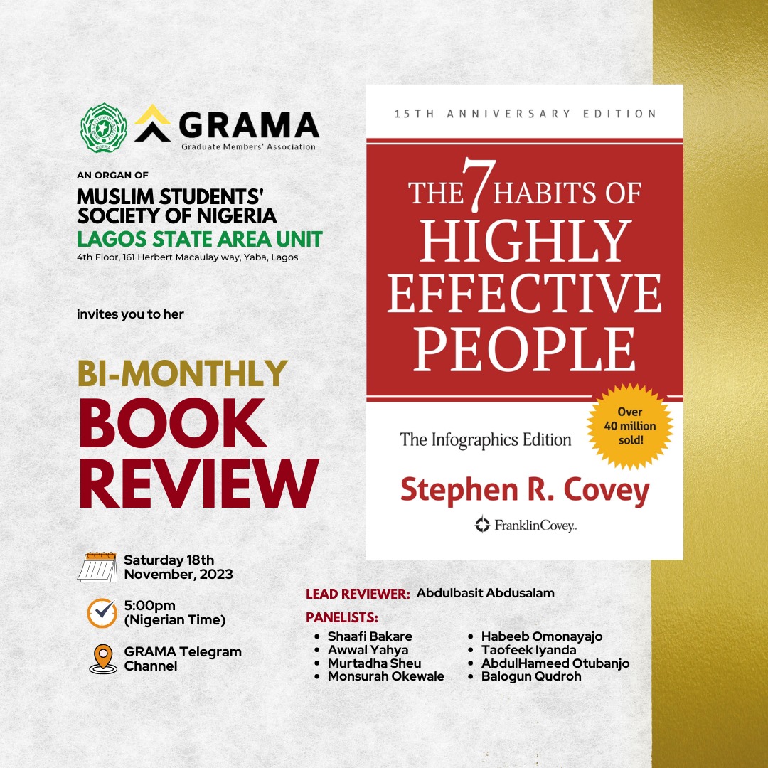 👀 #peeps

How many people have gotten refunds from their schools? 😂

Meet our panel of reviewers.

Join us by 5pm today, Saturday, 18th November as we review the 7 Habits of Highly Effective People.

The stage is set. The question is, are you ready?

#BookReview #readingculture