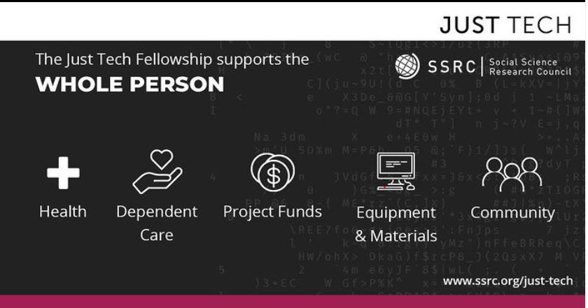 opportunitiesfy's tweet image. **Just Tech Fellowship: Transformative Opportunity in Tech and Social Justice**

Embark on a two-year, full-time remote journey with the **Just Tech Fellowship**, 
*Application Deadline: January 31, 2024**

**APPLY NOW** bit.ly/47hBWiM

#JustTech #TechForGood