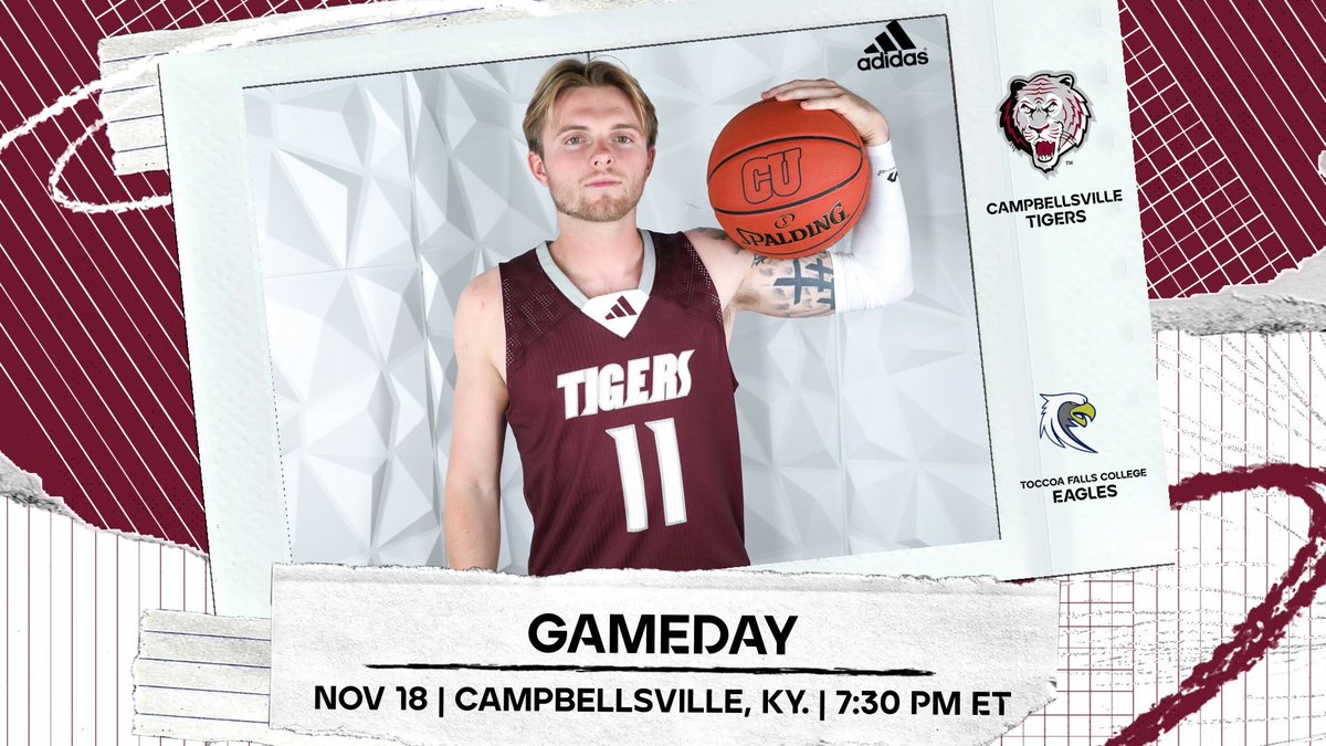 CvilleTigersMBB's tweet photo. GAME DAY | The Tigers are hosting the Toccoa Falls College Eagles tonight at Powell! 

📍Campbellsville, Kentucky
🆚 @TFCMBB
⏰ 7:30 p.m. ET
📺 https://t.co/J5N9keh6XG
📊 https://t.co/9fX9ah1IpC
#️⃣ #TigerUp https://t.co/1P0BeU00MG