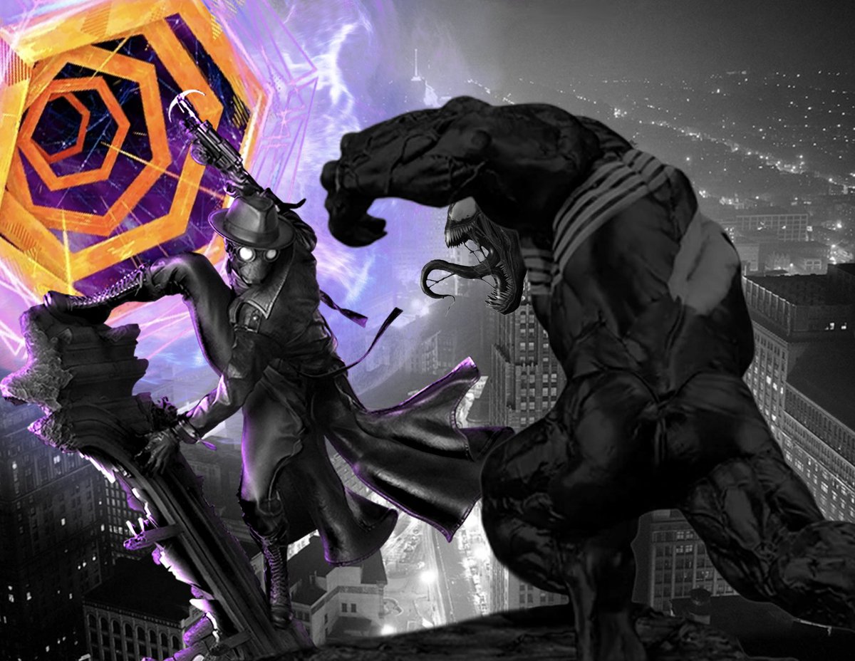 BloxMyth's tweet photo. Made a little something in Adobe Photoshop, any request? 

#spidernoir 
#Venom 
#marvel
#fanmade https://t.co/NK1J6TkPGy