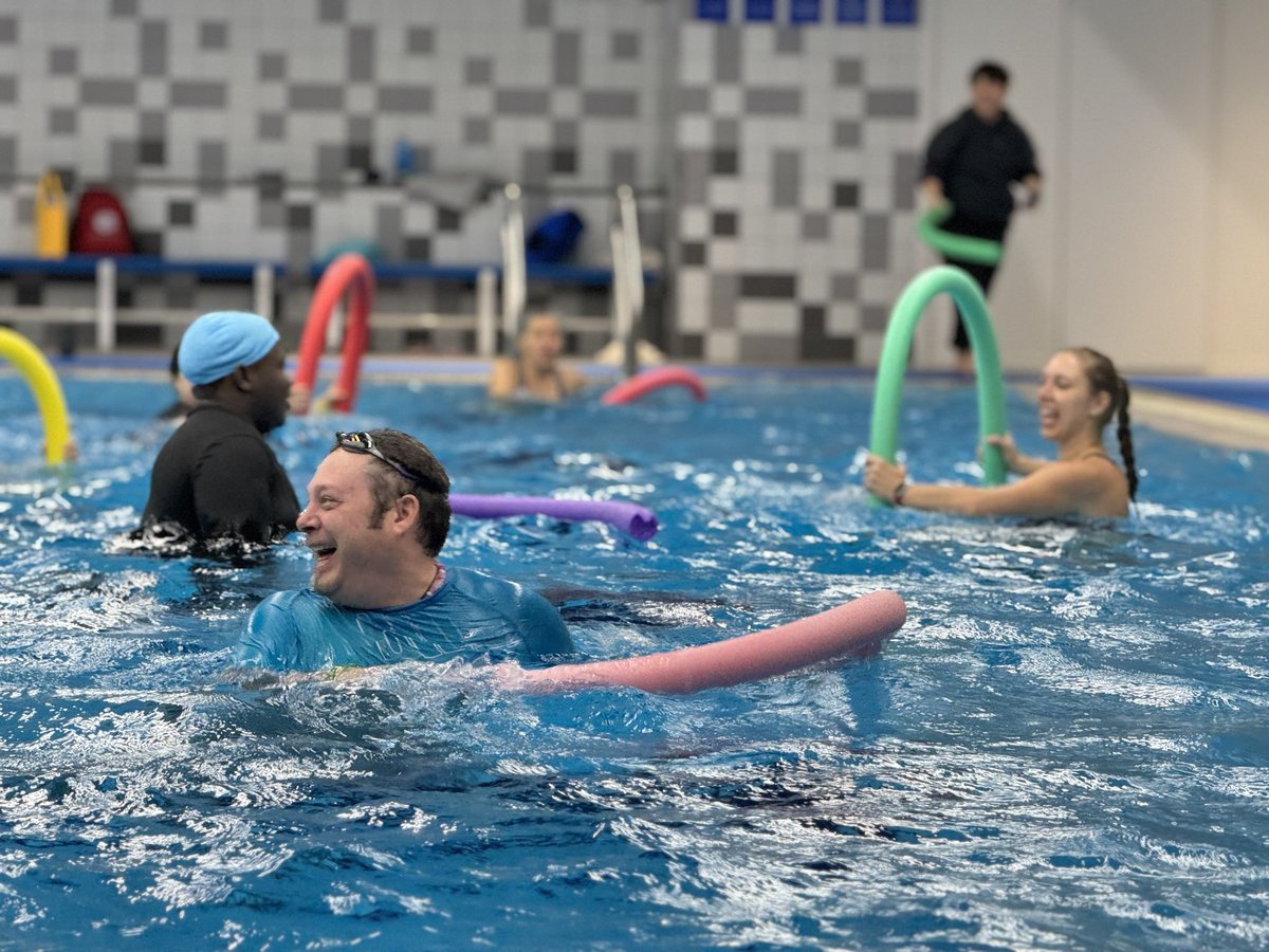 NicoleDorn9's tweet image. Leading an aquatics aerobics ๐ session for staff during the #SiasIS Learning Expo. What a great way to build community through physical and mental well-being!