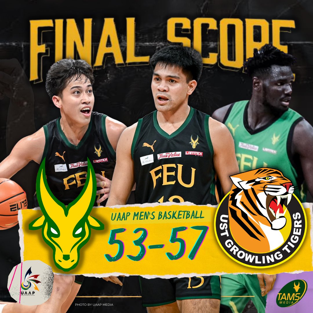 TamsMedia_'s tweet photo. The FEU Tamaraws fall short of a comeback after being trailed as much as 11 points.

We would like to take the opportunity to thank the graduating seniors of the team: LJay Gonzales, James Tempra and Mo Faty. Thank you also for those who believe with the team. 🔰🏀

#UAAPSeason86 https://t.co/8auHtMaamH