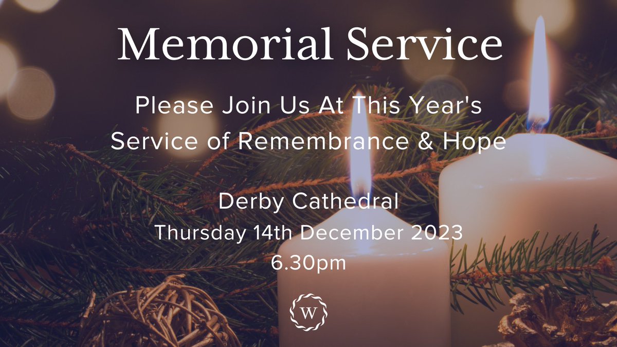 This year’s Annual Celebration of Remembrance and Hope will be held @DerbyCathedral on Thurs 14 Dec at 6.30pm. The Service is an opportunity for people of all faiths, or no faith, to remember their loved ones and draw on the calm positivity that runs through this service.