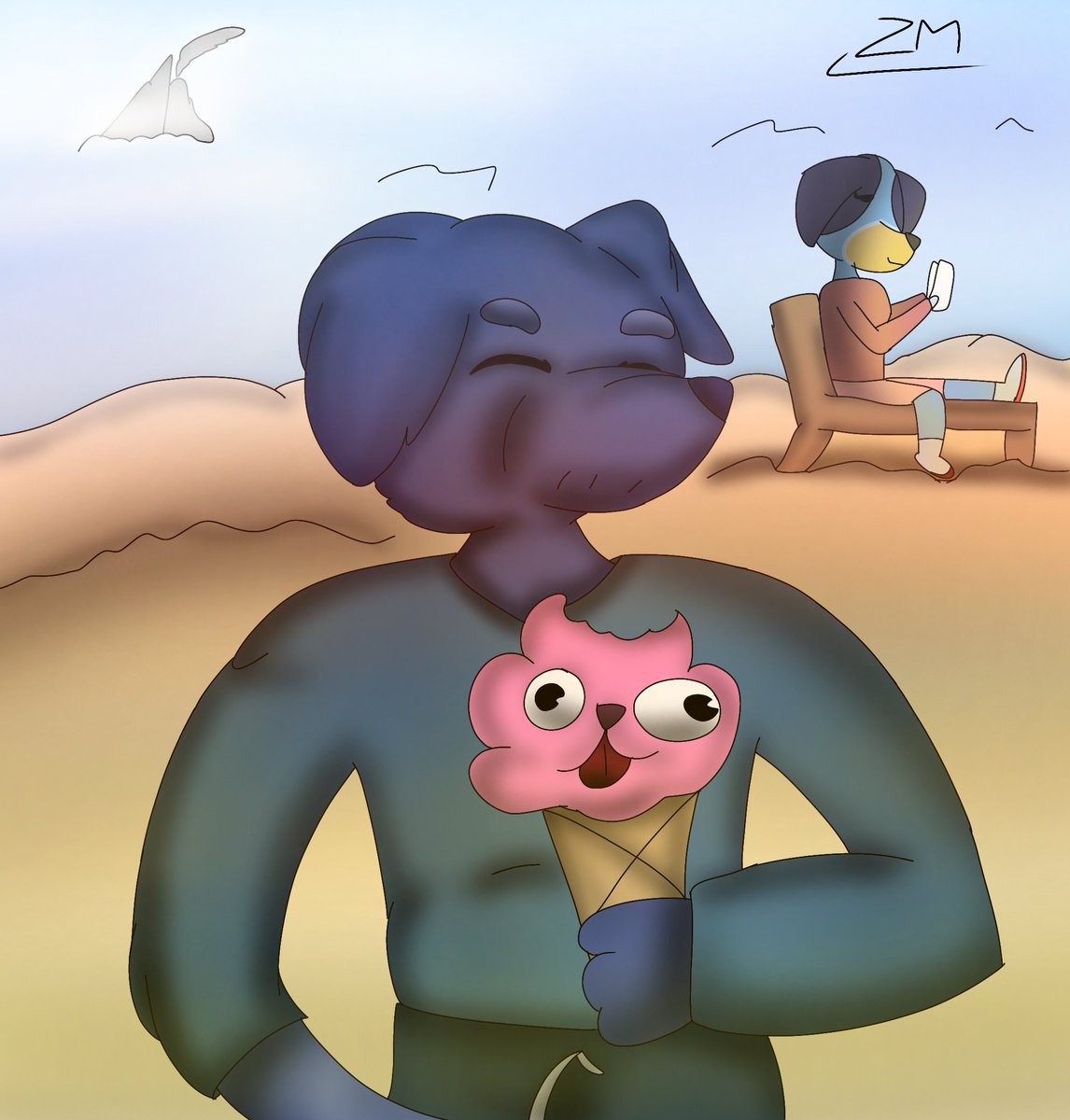 Zayu_Maxlly's tweet photo. Jena Luc and Bluey on the beach

#bluey #jeanluc #blueyfanart #blueyart #blueytwt #ibispaint #art #draw #limeart #furry #beach https://t.co/eTkN7diMTQ