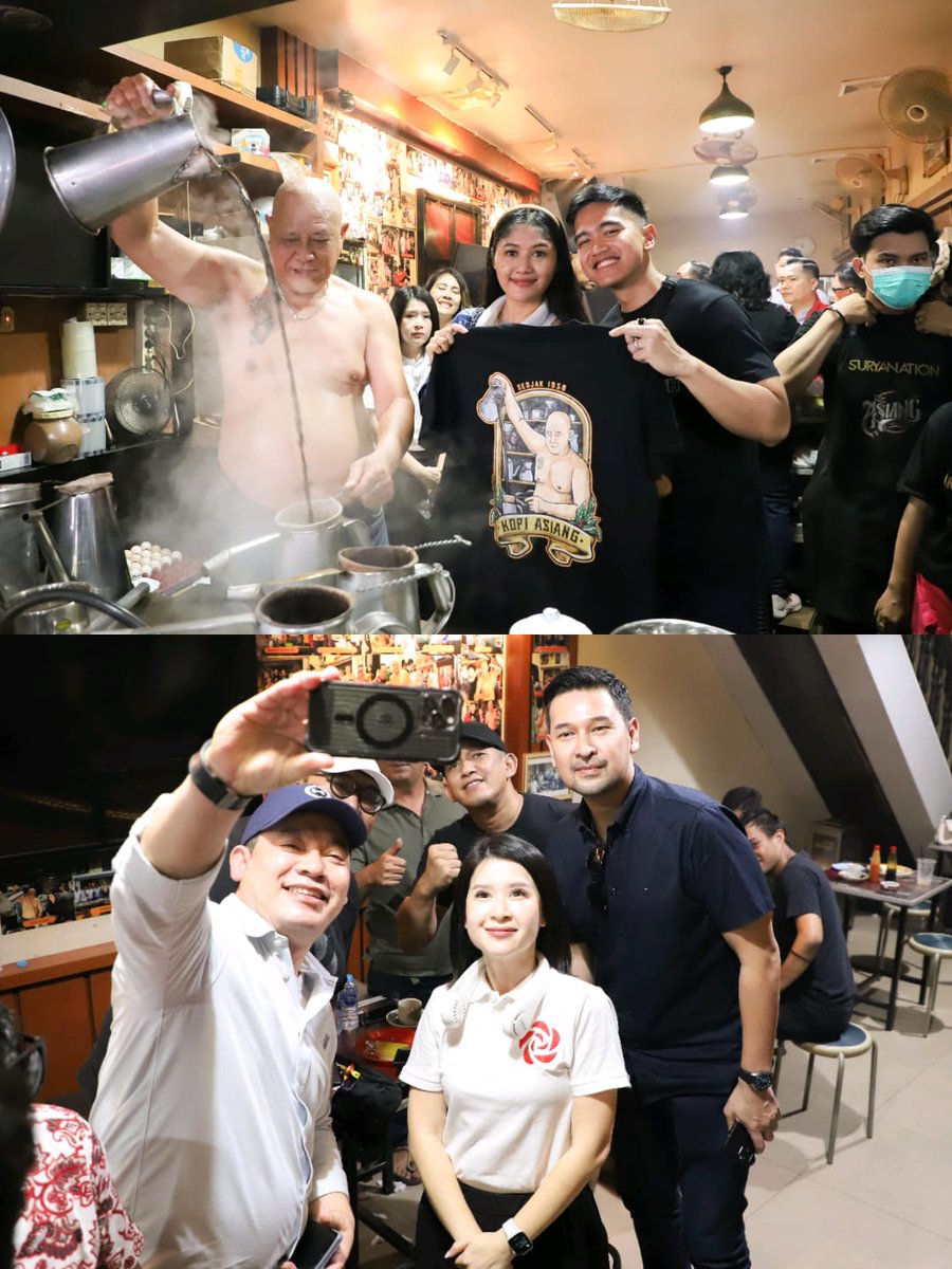 Kopi Asiang ini primadona di Pontianak loh. Rasa kopinya juga juara...dan yang paling unik adalah baristanya yang gak pernah pakai baju 😁😎

Nah, abis dari pasar, paling enak ngopi2 santuy dulu 🤔☕  Maka, Mas Ketum Kaesang ditemani istri dan pengurus DPP PSI ngopi2 santuy di