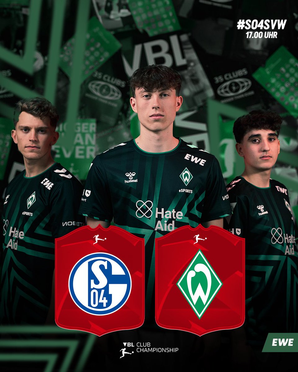 𝙈𝙈𝙈𝙈𝘼𝙏𝘾𝙃𝘿𝘼𝙔 ⚽️🎮 
•••
⏱️ 17.00 Uhr
🆚 FC Schalke 04
📺 twitch.tv/vbl_official

#werder #werderesports  #vbl #vblcc #eafc #eafc24