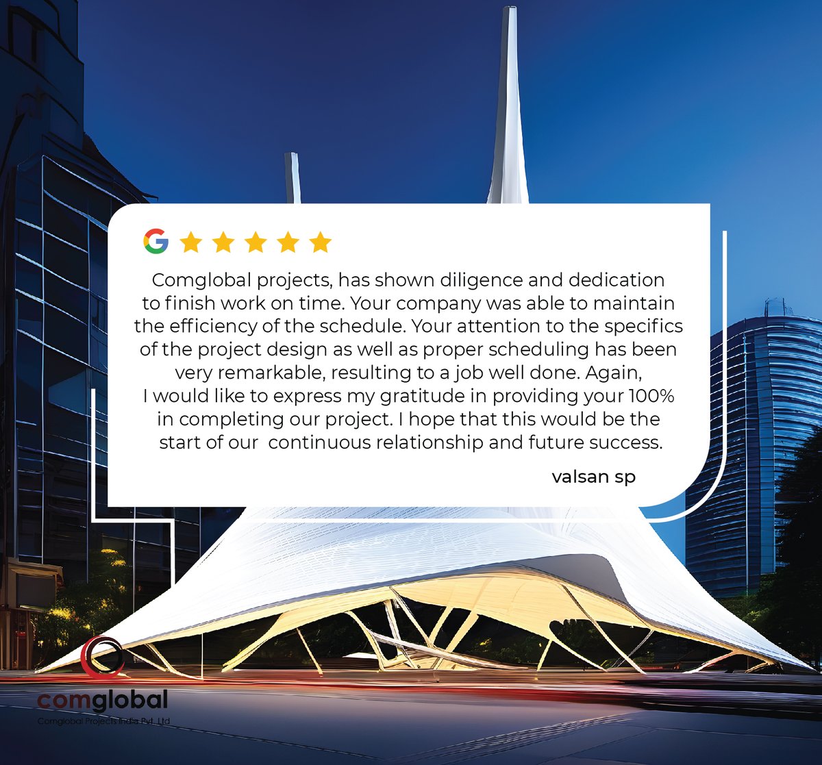 comglobal_'s tweet photo. Thank you for sharing your thoughts! Your feedback is highly appreciated. Discover what our customers have to say about their experiences with our products and services.

#roofingservices #constructionservices #WorldcupFinal #GetOutRavi #architecture #testimony #SaturdayVibes https://t.co/ITFrmTUGJX