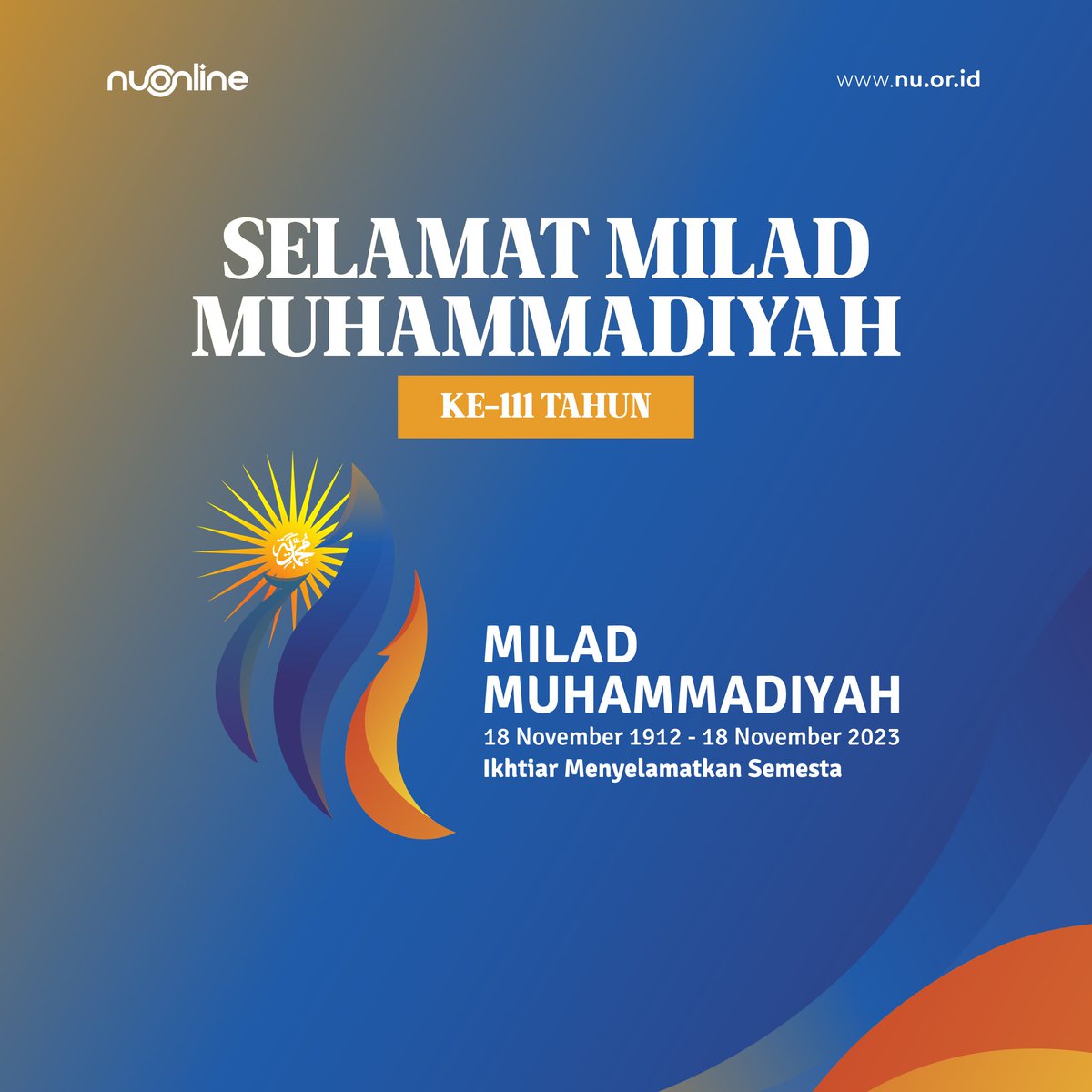 nu_online's tweet photo. Yaumul Milad Ke-111 @muhammadiyah 

Semoga "Ikhtiar Menyelamatkan Semesta", menjadi pemicu bagi Muhammadiyah dalam menjalankan misi dakwah Islam Berkemajuan.

Semoga @muhammadiyah terus diberikan kekuatan dalam menjaga Bangsa Indonesia bersama Nahdlatul Ulama.

#NUOnline
#IslamBerkemajuan