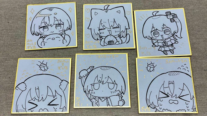 現地で色紙描きました٩(   ᐕ)و 