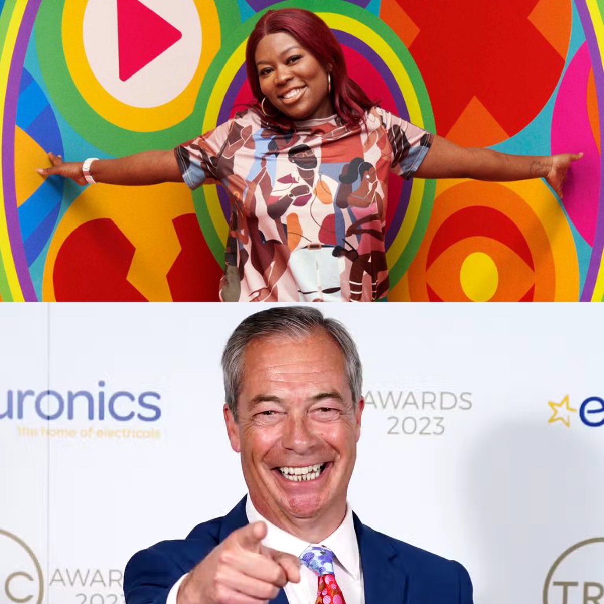 ITV banned Trish from the Big Brother final for historic racist comments

ITV is paying Nigel Farage £1.5m for I’m a celebrity he has a history of racism sexism &amp; xenophobia

Q. What is the difference between these 2 people? 

A. 1 is a working class black women the other is a