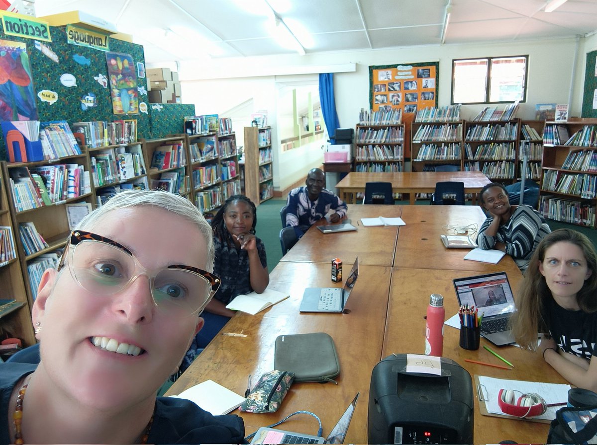 Day 1 @seniaworldwide #seniavirtualconference2023 Our bijou watch party in session in our school library. Fabulous time, such great speakers #jasonarday