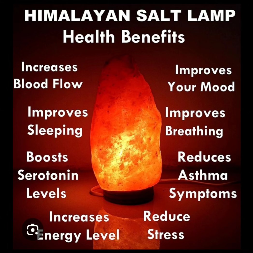 Bought a pink Malaysian sea salt lamp. And These are the benefits.
1 Increase Blood Flow
2 Improves Sleeping
3 Boosts Serotonin Levels 
4 Increases Energy Levels
5 Improves Mood
6 Improves Breathing
7 Reduces Asthma
8 Reduces Stres