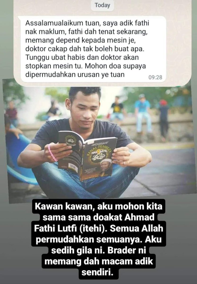 Utk makluman rakan2 UG. Kwn kita <a href="/itehii/">samad tiongmen</a> dah tenat. Maafkan dia kalau ada dia terkasar bahasa dan maafkan segalanya. Doakan yang baik2 shj. Amin.