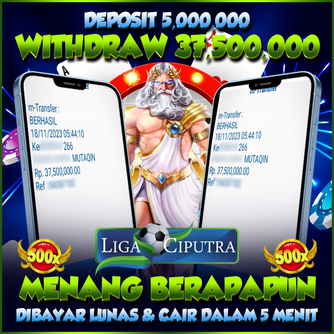 ligaciputra's tweet photo. SELAMAT ATAS KEMENANGAN MEMBER LIGACIPUTRA
 User ID : pu*******ya  
DP : 5,000,000 
WD : 37,500,000  
Ayo Join Sekarang juga di LigaCiputra, Menang berapapun pasti dibayar lunas !

Situs Game online terbaik dan terpercaya, DP / WD proses Cepat tanpa menunggu lama🔥 https://t.co/SotpcLHBKU