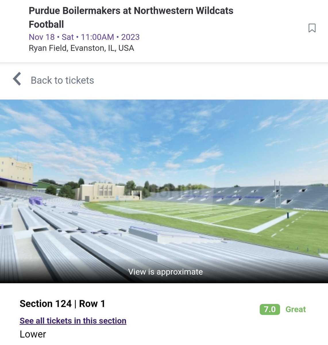 First row for my son's first <a href="/BoilerFootball/">Purdue Football</a> game to witness the glory of <a href="/Coach_Walters/">Ryan Walters</a> gains, <a href="/Hcard7/">Hudson Card</a> throw for 1,000 yards and <a href="/NicCaraway3/">brando</a> tackle NU back to negative yards for the season. Purdue by a million 🤙