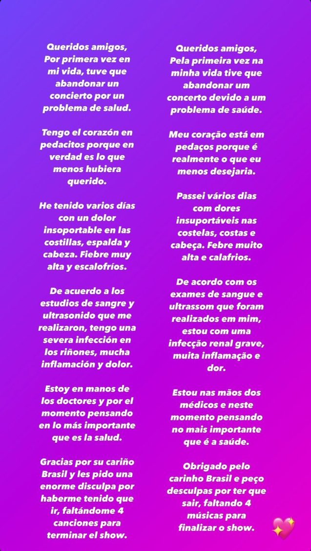 rbdmaniaco's tweet photo. Anahi informa seu estado de saúde: Infecção renal grave. Esperamos que nossa RBD fique bem logo 😔🙏🏼 https://t.co/cA8ERhZRVG