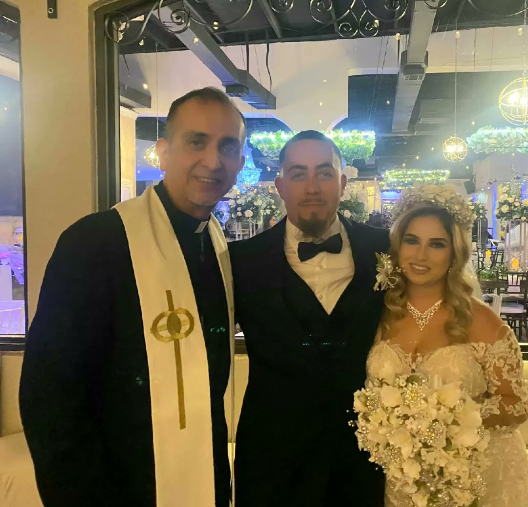 The Rev. Eduardo did an excellent job officiating this evening's Wedding Ceremony. If you need a celebrant to officiate your beautiful wedding, we are happy to help you, Saint Benedict Chapel Oblate Community email us at stbenedictchapel70@gmail.com 
Website coming soon😍