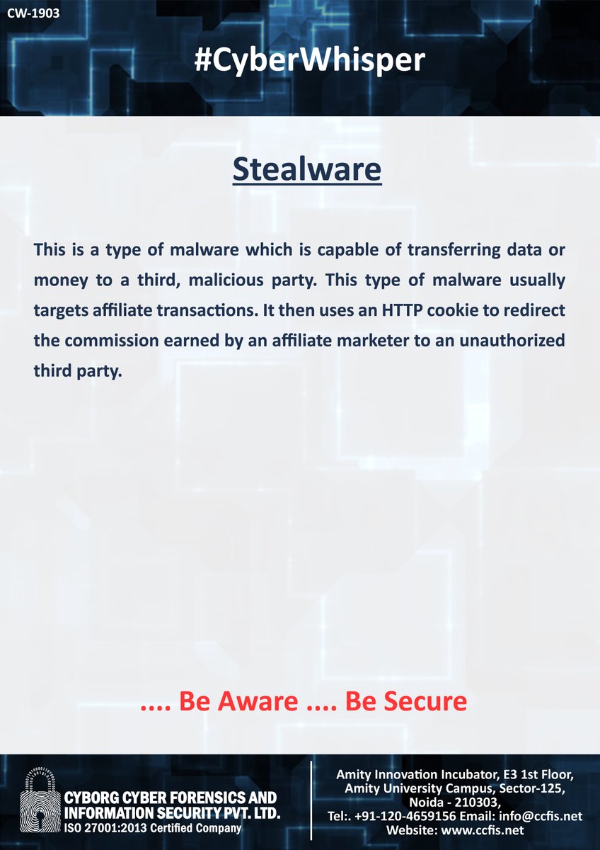 jssodhi's tweet photo. #CyberWhisper #CyberSecurity #Stealware https://t.co/BC5eoqXXaQ