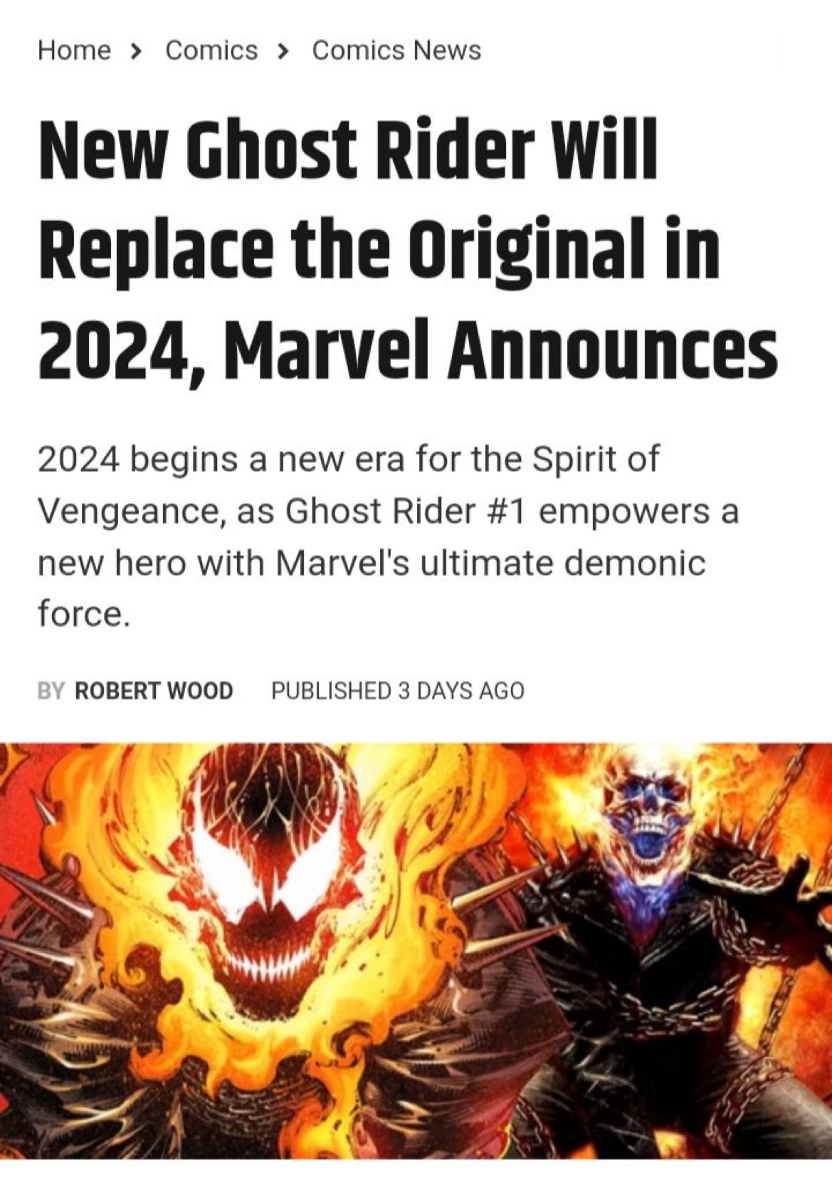 New Ghost Rider Will Replace the Original in 2024, Marvel Announces