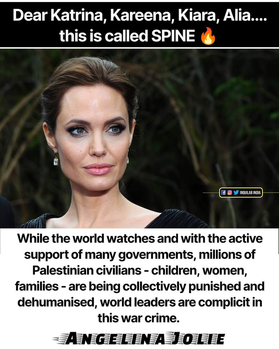 Gabbar0099's tweet photo. Angelina Jolie stand for Palestine 🇵🇸 https://t.co/DvXdkv0FbG